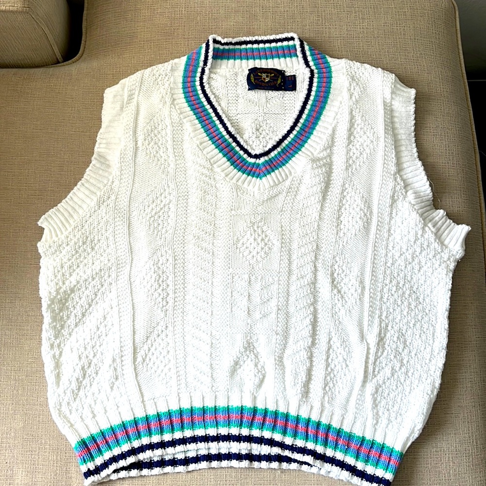 Vintage Rowing club great quality White sweater vest! Large :)